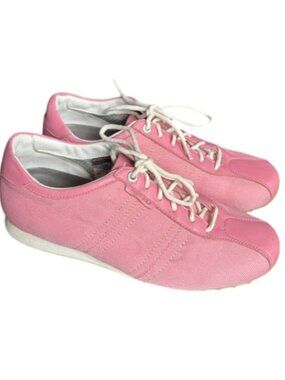 Bally Vintage "Lady Fresh" Pink Textile/Leather Spikeless Golf Shoes - Pink - 9